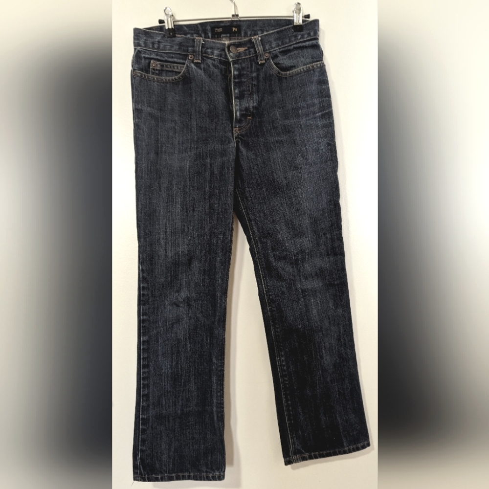 J Crew Mid Rise Straight Leg Dark Wash Jeans